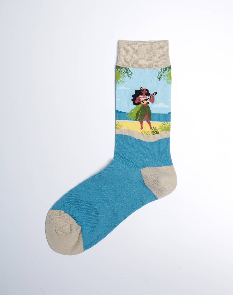 Just Fun Socks - Vente Chaussettes – femme - Chaussettes Hawaiian Girl Crew pour femmes2