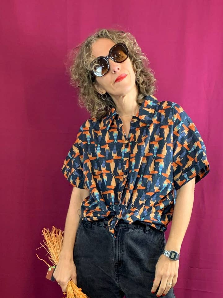 Camicia Sirenes Ober- Print per la vendita all'ingrosso da parte di La Compiano