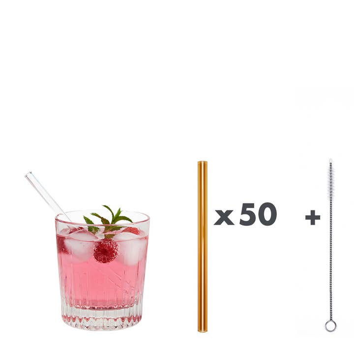50 lightamber Glastrinkhalme „Kleiner Pimpf“ (15 cm) für den Großhandel von Glastrinkhalme by OPTITHERM