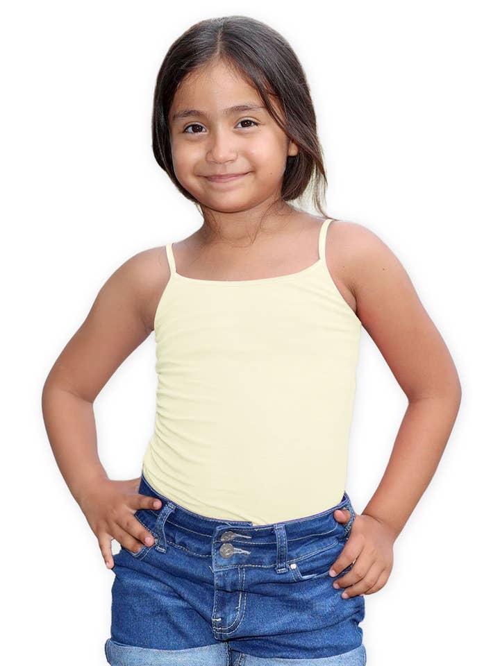 Cutie Patootie Clothing - Wholesale Tank Top - Kids - GKT-16058B Girl's Solid Cami Tank Soft Cotton Lycra