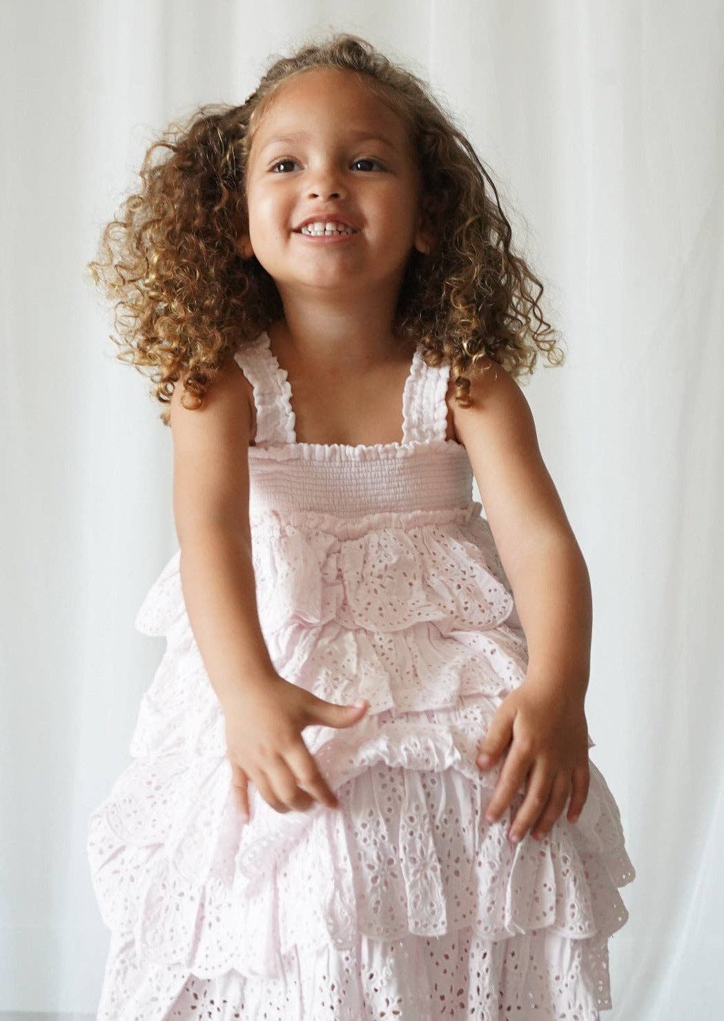 Lepela - Wholesale Dress - Kids - Amélie | Muslin Cotton Anglaise Dress | Seashell2