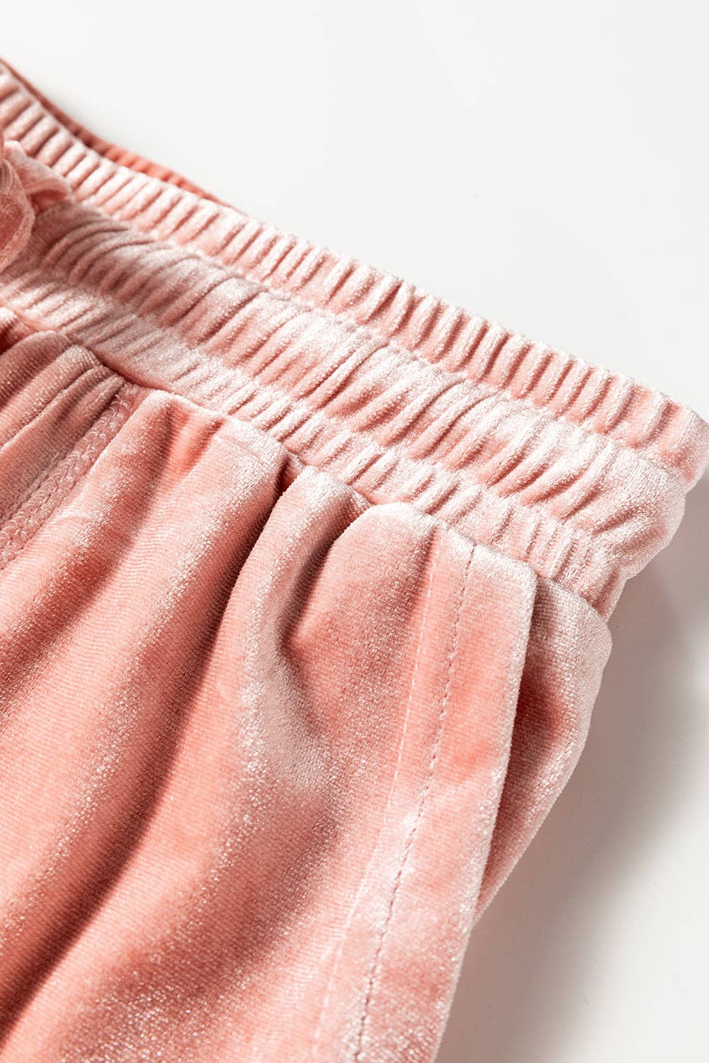 Fersken Blossom Velvet lynlåshættetrøje og bukser med brede ben sæt for engroshandel på Faire4