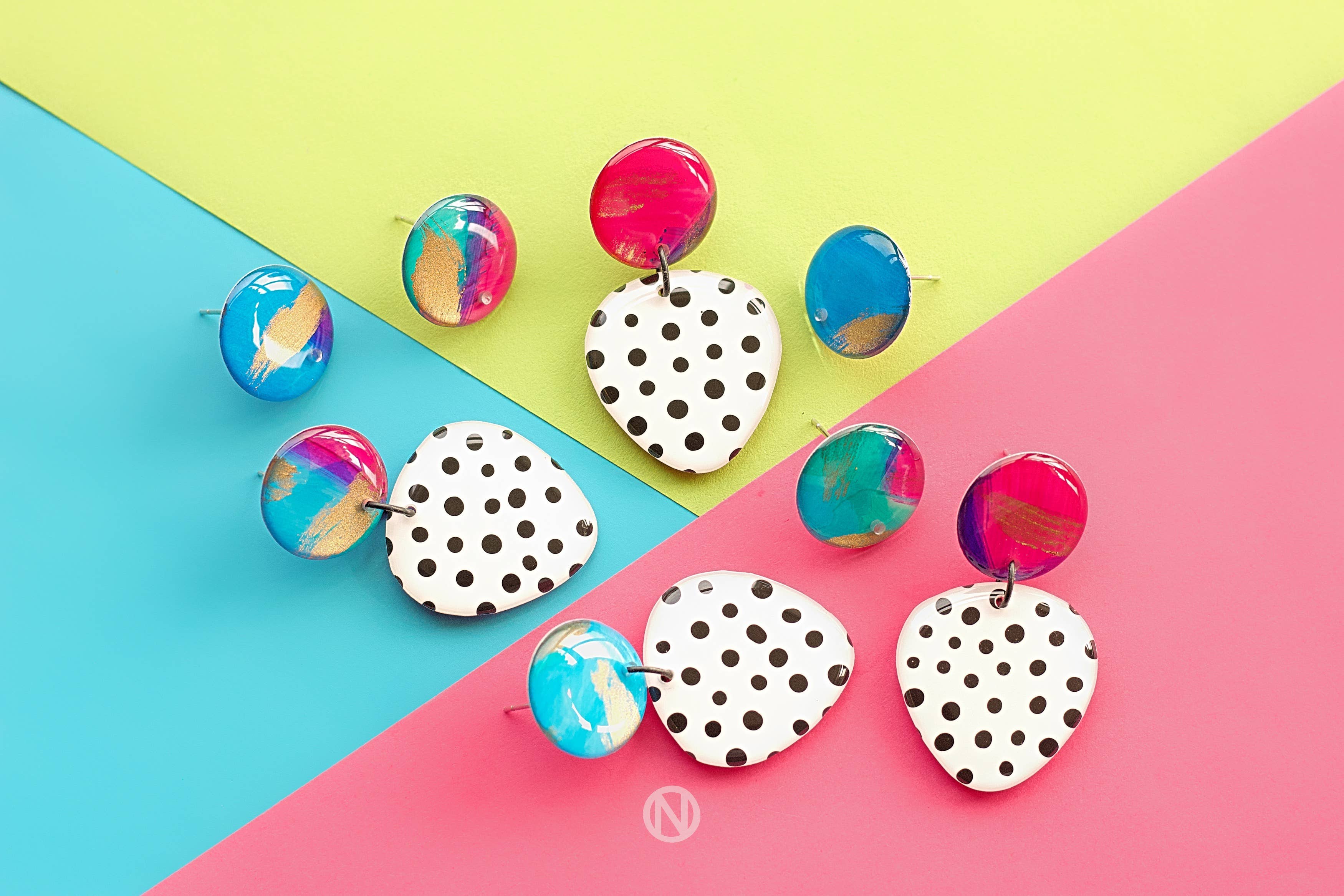 Naoi - Wholesale Dangle Earrings - Polka Dot Statement Earrings - Handmade to Order 2