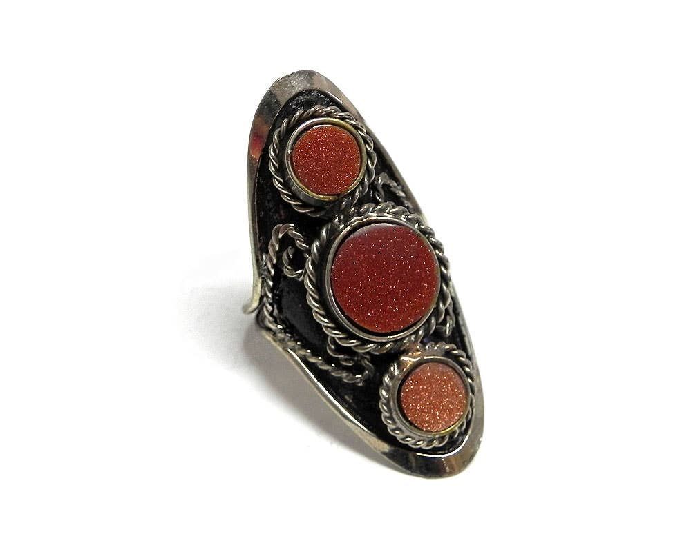 Pichincha - Vente Bague de cocktail/de cérémonie - Bague en métal ajustable à trois pierres8