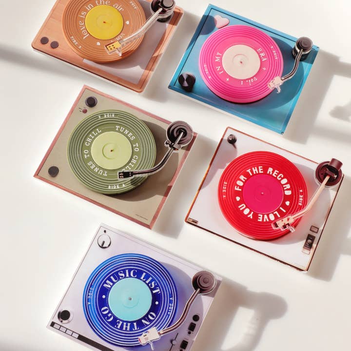 Rock Laser Scissor Studio - Vendita all'ingrosso Decorazioni da tavolo - Decorazione mini giradischi da tavolo con tag NFC programmabile per Spotify e Youtube4