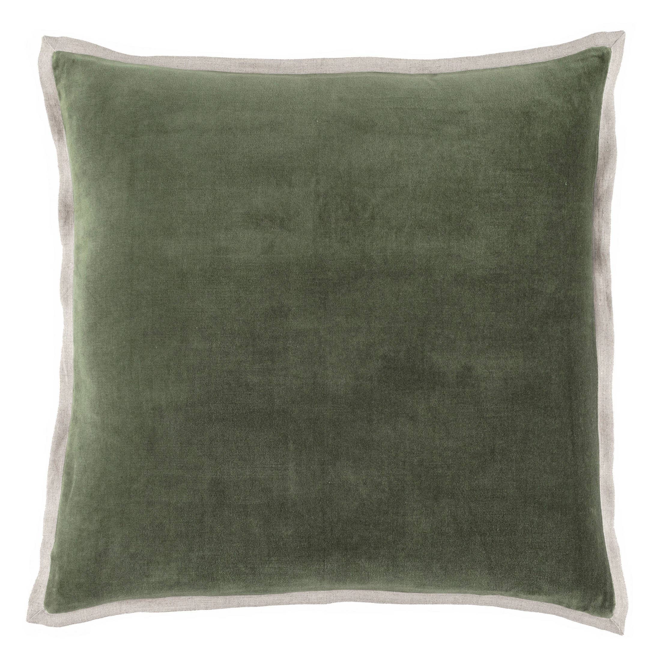 Annie Selke - Vente Housse de coussin - Housse de coussin décorative en velours/lin Gehry | Sauge3