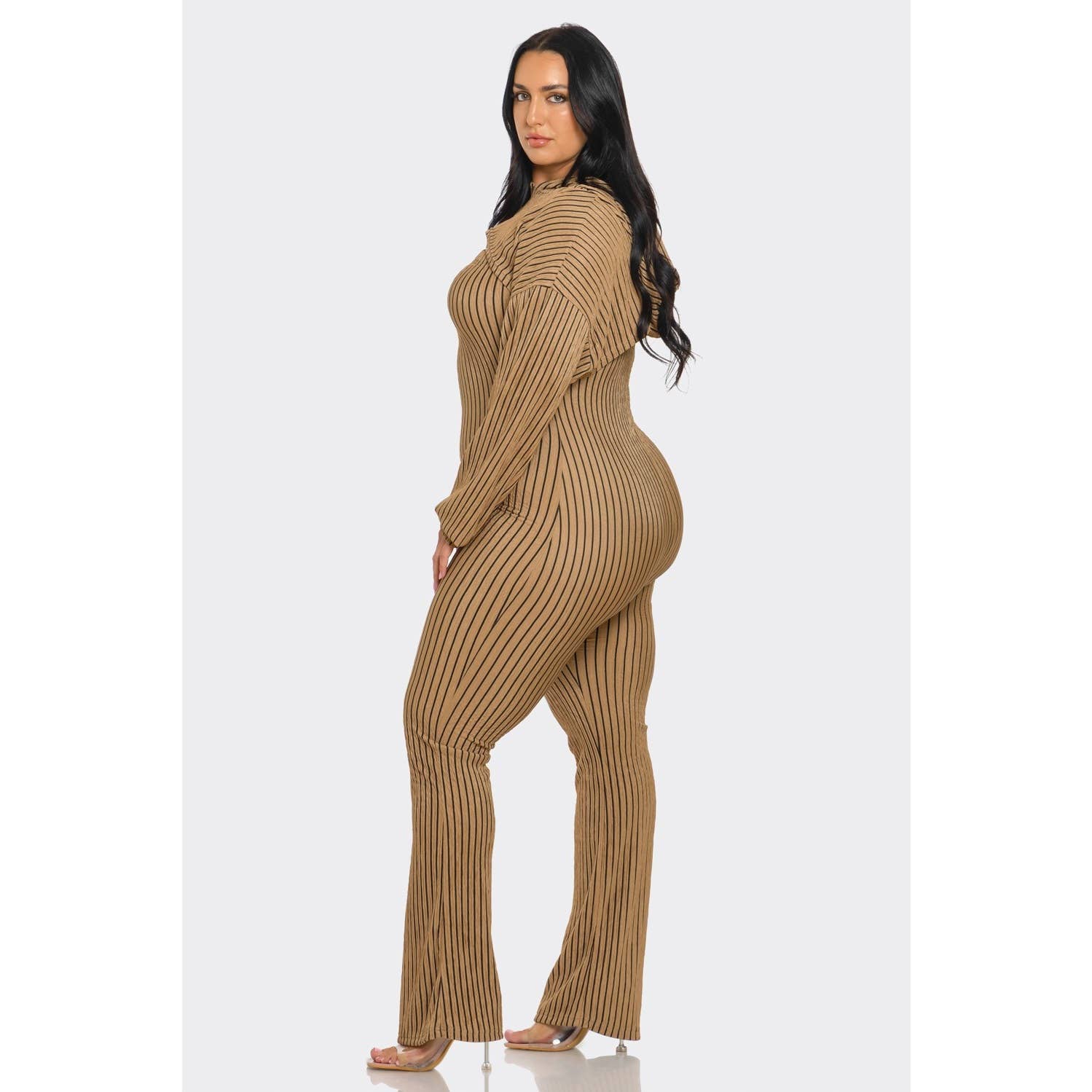 DORCAS - Wholesale Jumpsuit - Women's - Plus Size 2 Piece Strapless Jumpsuit Hoodie7