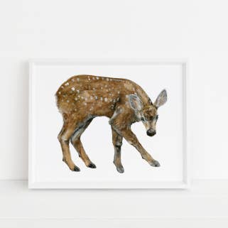 Speckled Fawn Deer Art Print for wholesale by Jennie Kilcup Watercolors