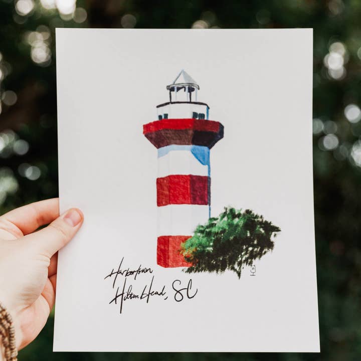 Hilton Head Sea Pines Fyrtårn Giclee-tryk for engroshandel hos HadsComerArt