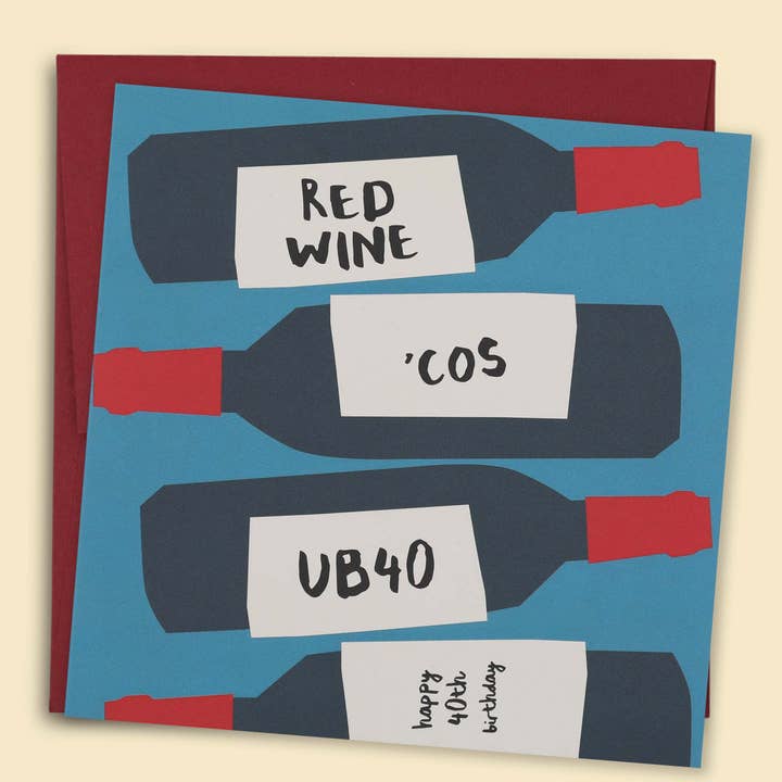 Red Wine Cos UB40 Card - Wholesale for wholesale by Papernest
