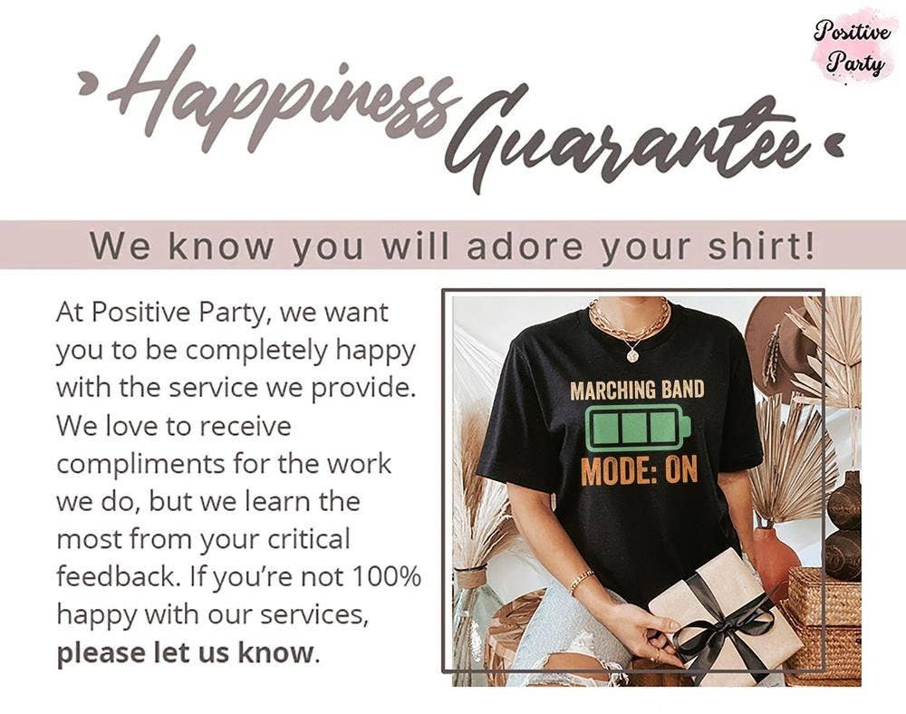 PositiveParty - Wholesale Screen Printed T-Shirt - Women's - Marching Band Mode: On Shirt, Marching Band Lover Gift9