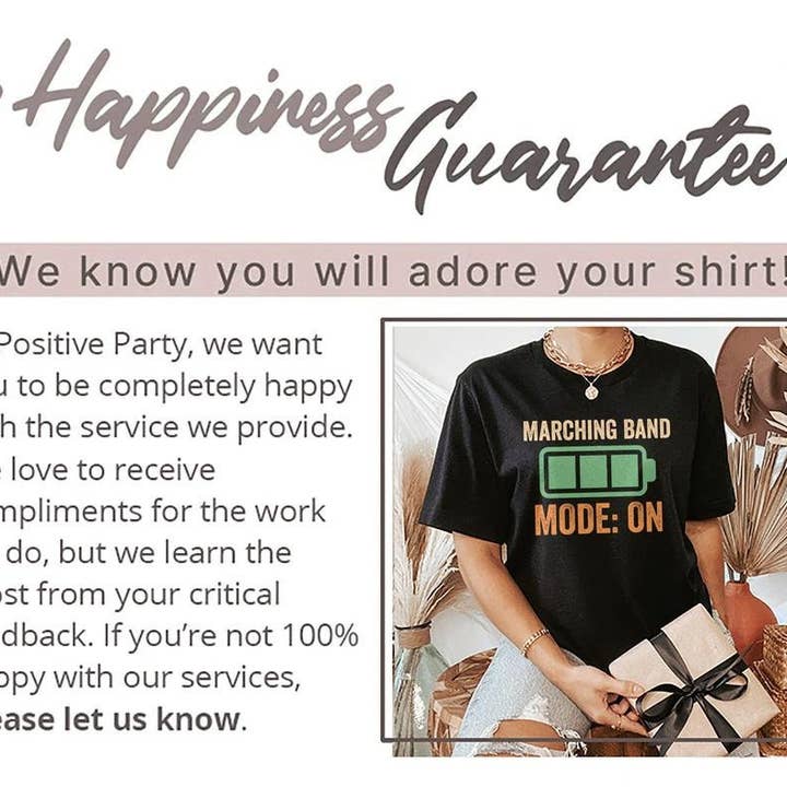 PositiveParty - Wholesale Screen Printed T-Shirt - Women's - Marching Band Mode: On Shirt, Marching Band Lover Gift9