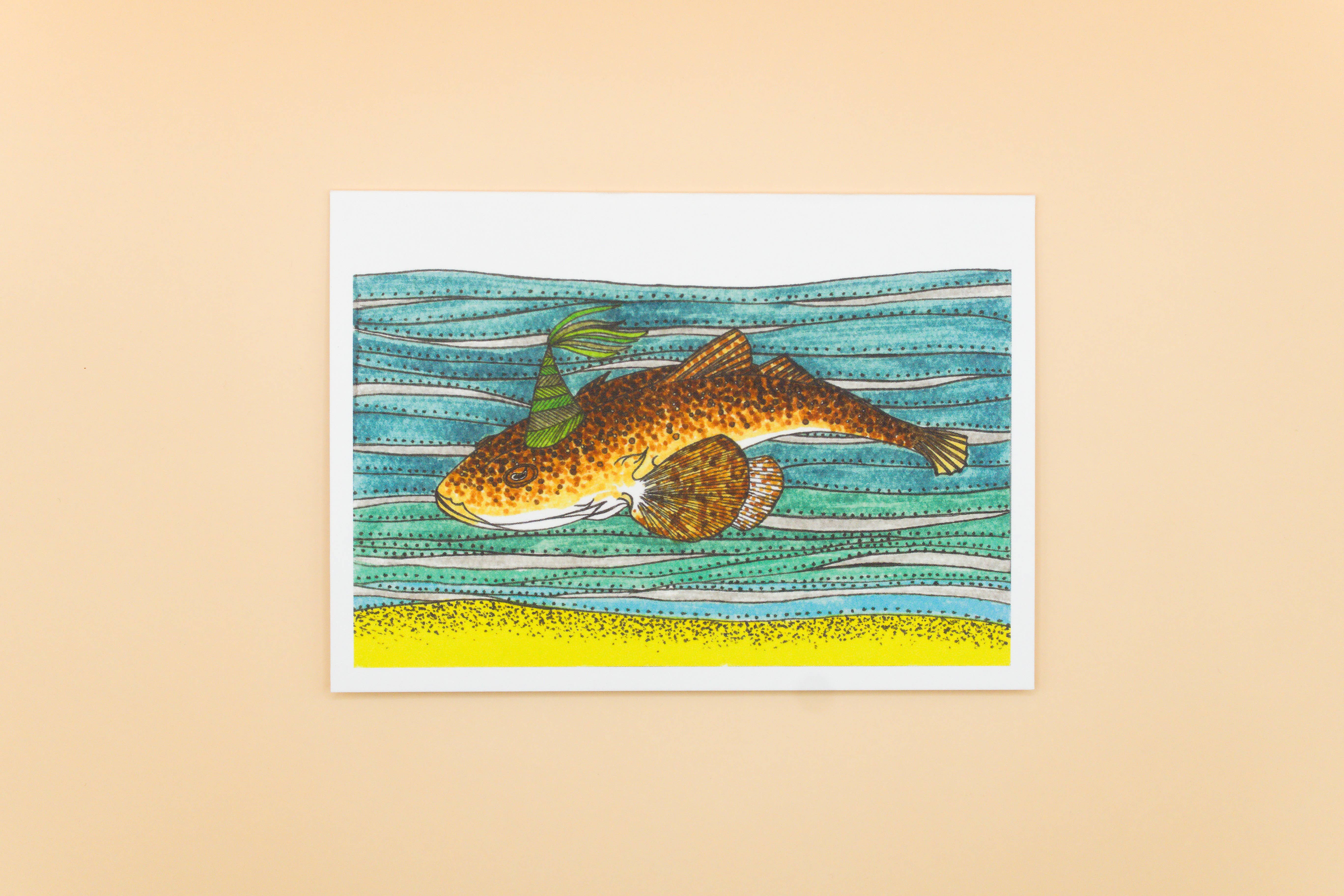 Sunshine Sea Art - Wholesale Birthday Card - Flathead Fish Greeting Card Australian Native Birthday Card0