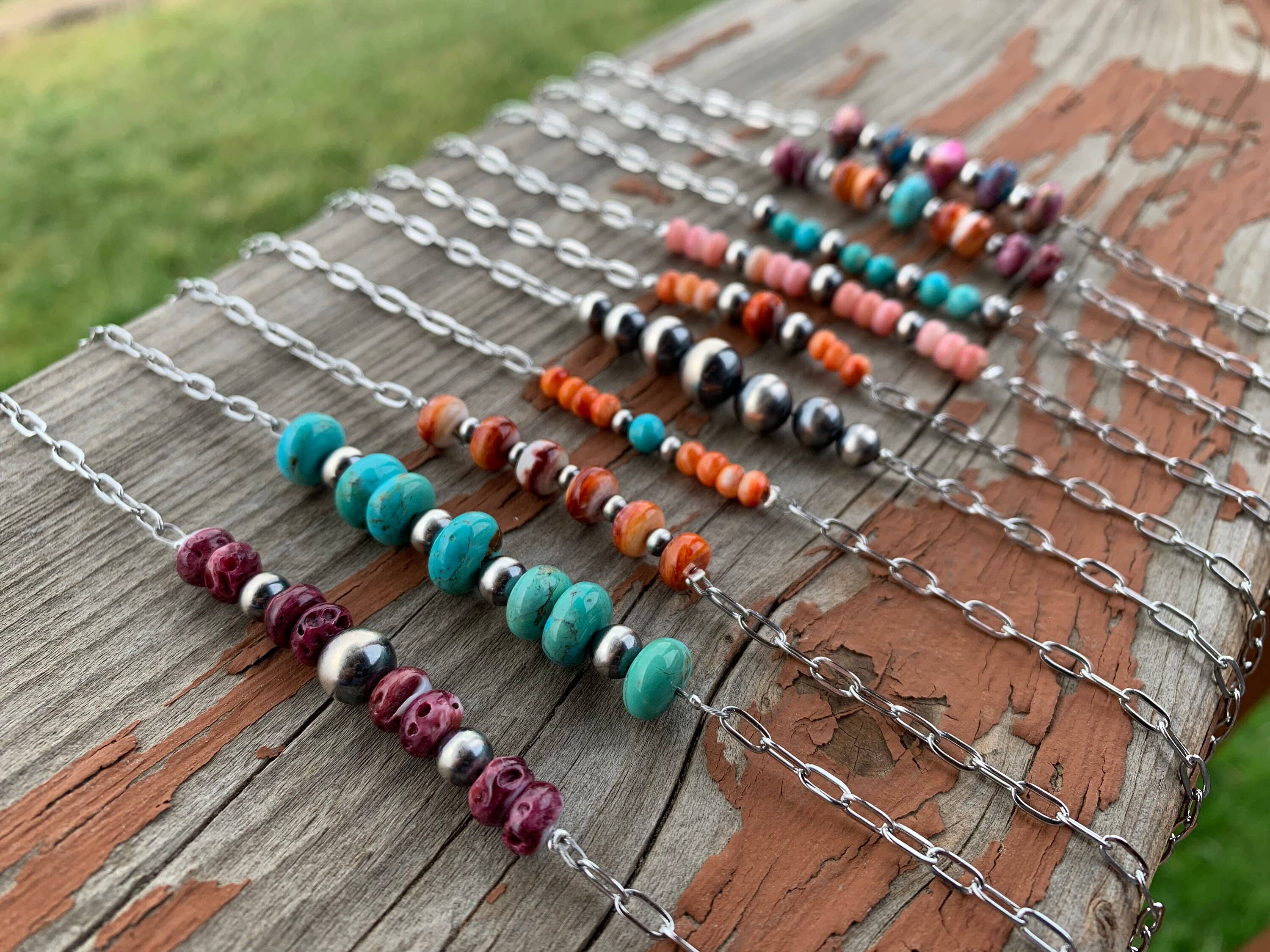 Rockin3A Western Wear - Wholesale Beaded/Pearl Necklace - Genuine Navajo Pearl Bar Necklace1