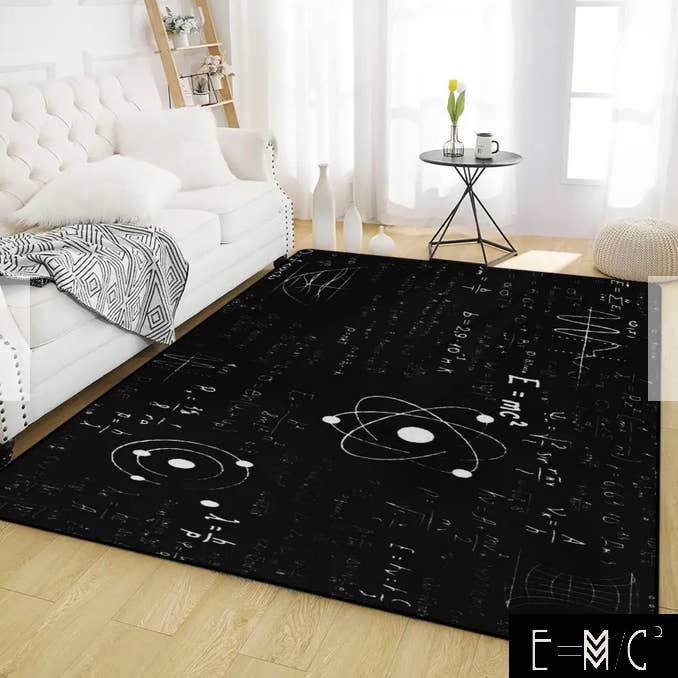E=M/C2 STEM Black Living Room Carpet Rug for wholesale by E=M/C2