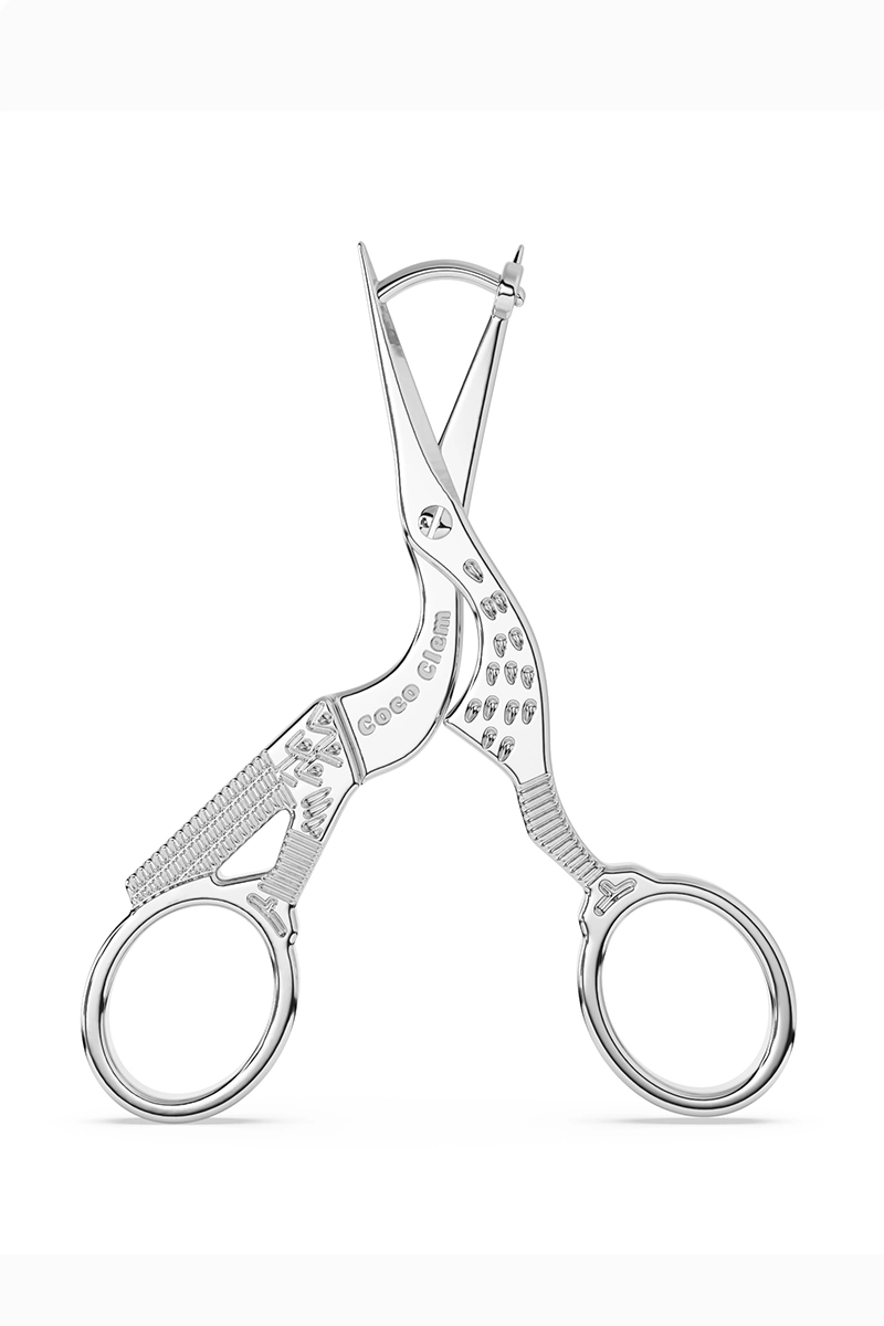 Coco Clem - Wholesale Dangle Earrings - Stork Embroidery Scissor Earrings in Silver1