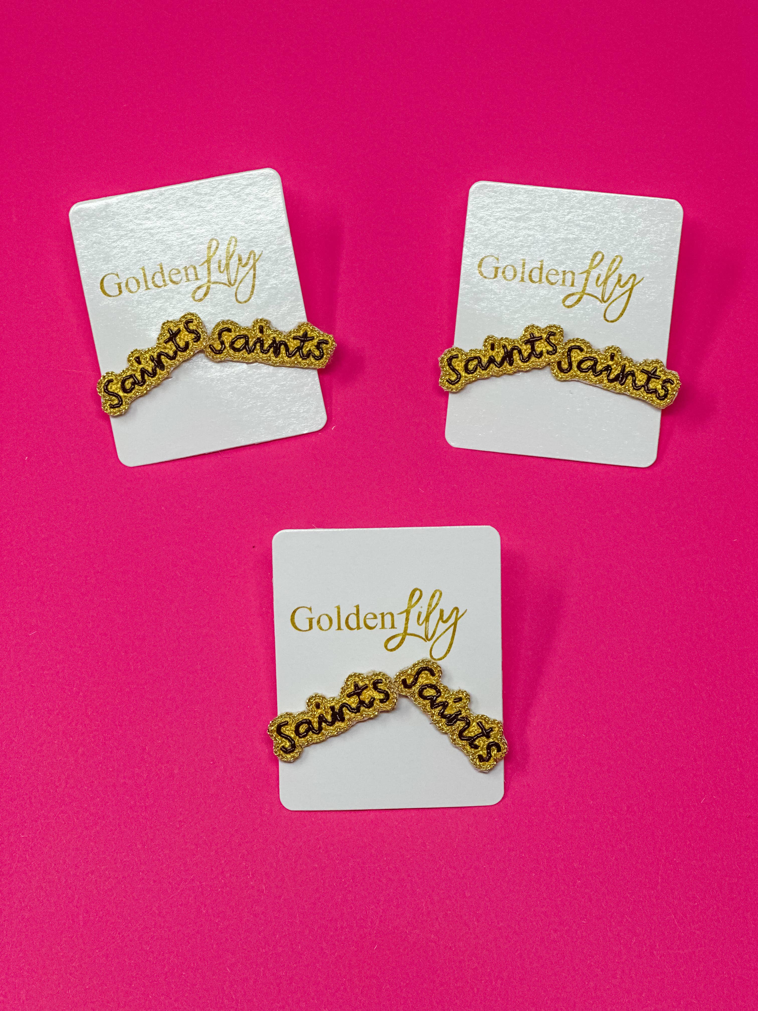 Golden Lily - Wholesale Stud/Post Earrings - Game Day Earrings - Saints Stud Earrings0