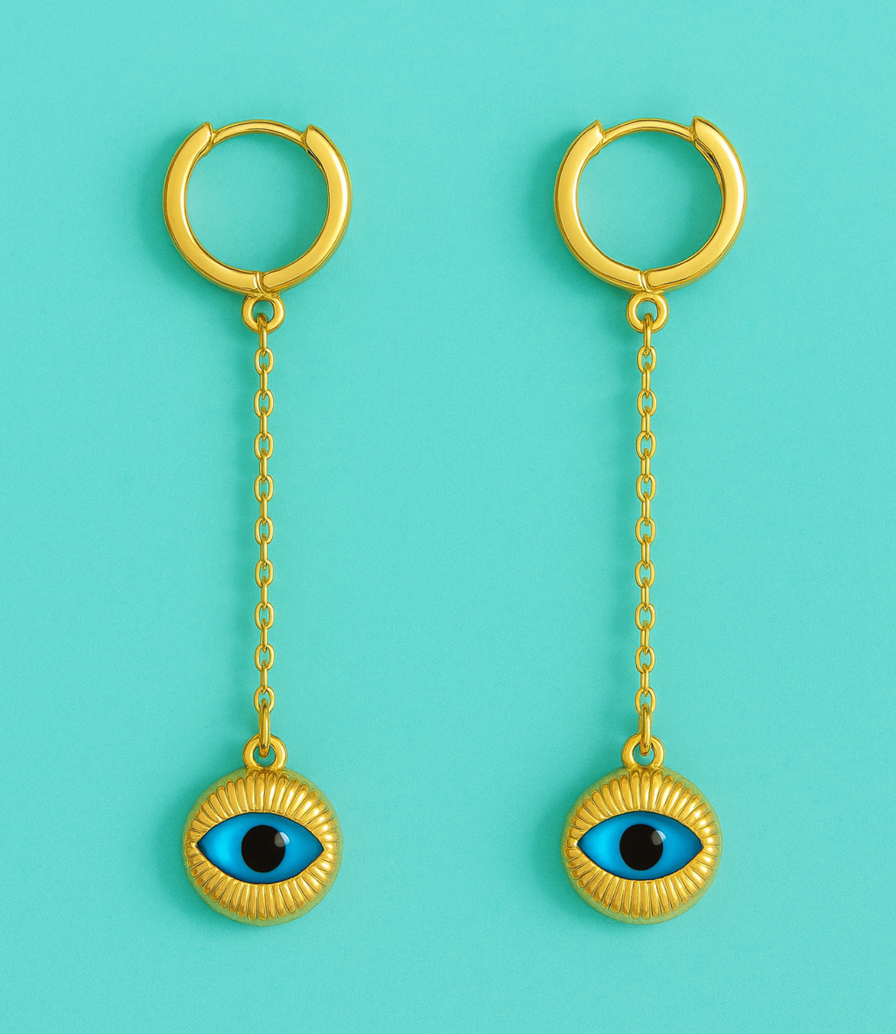 PHOEBE´S - Wholesale Dangle Earrings - 18K Gold-Plated Earrings with a Protective Eye Amulet1