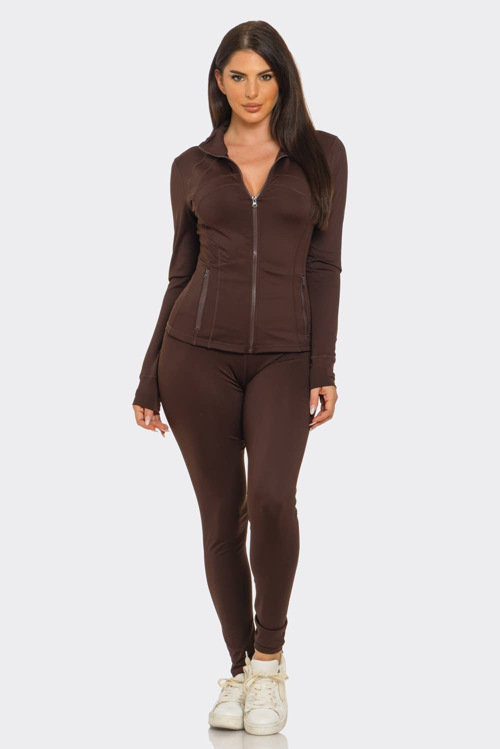 Julia by LoveJ - Wholesale Activewear Set - Women's - Front Zip Up Jacket And Leggings Set16