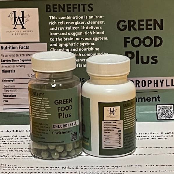 Chlorophyl Groene Voeding Plus voor wholesale door Alkaline Herbs and Recipes