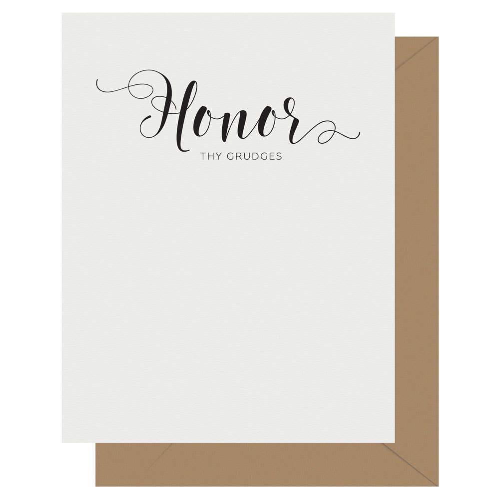 Letterpress Jess - Wholesale Friendship Card - Crass Calligraphy Honor Letterpress Greeting Card0