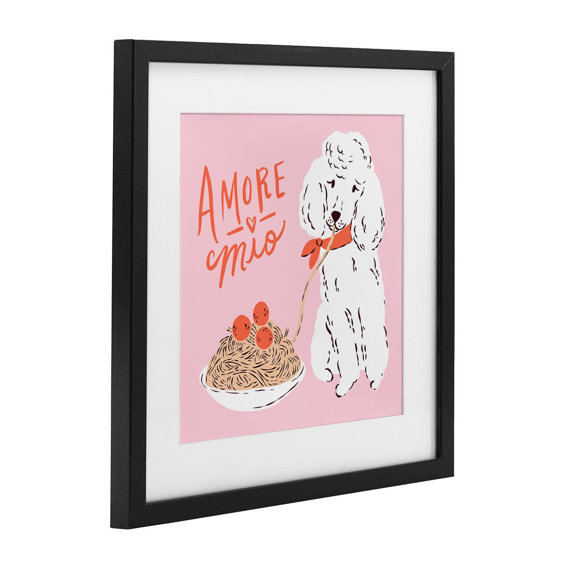 Stupell Industries – Engroshandel Vægskilt – Amore Mio Pasta Poodle - Print Under Glas Vægkunst7