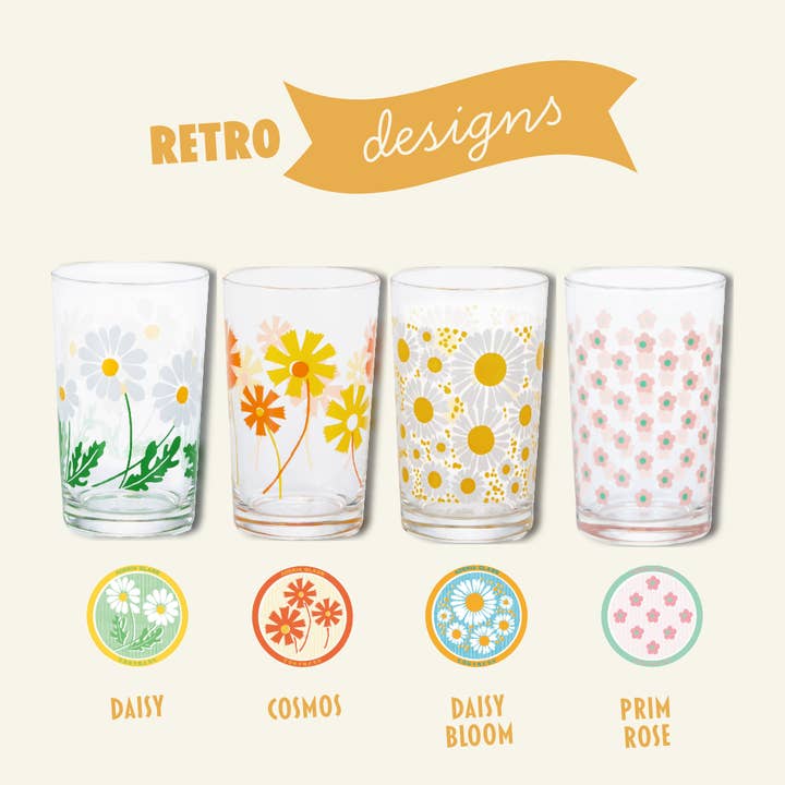 ADERIA - Wholesale Drinking Glass/Cup - ADERIA Retro | Short Tumbler | 7 Pattern Options7