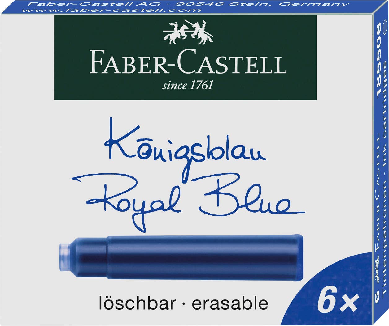 Faber-Castell / Creativity for Kids - Wholesale Ink Pad - Fountain Pen Ink Cartridges, Box/6 Available in 3 Colors2
