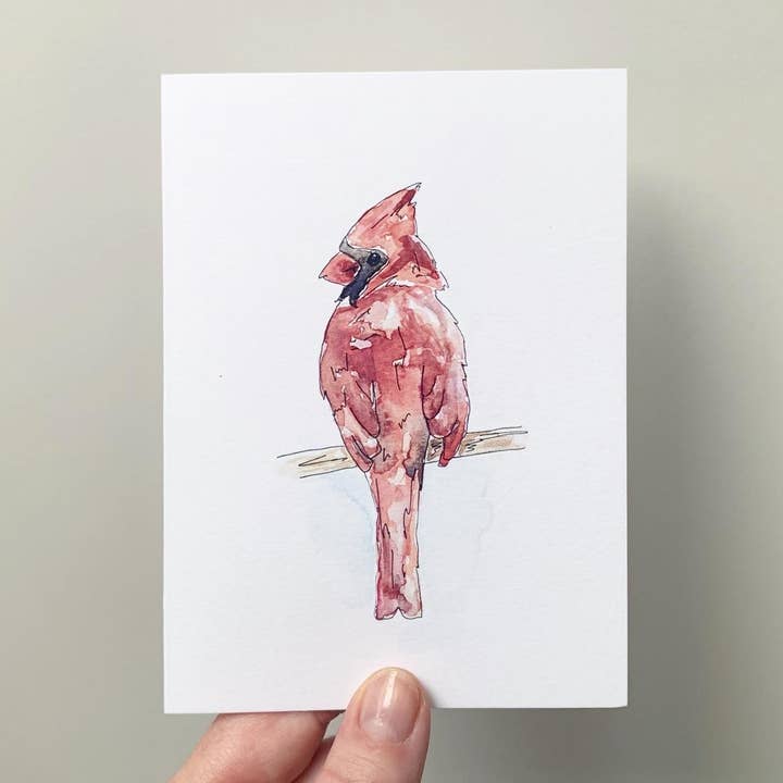 Cardinal Bird Greeting Card for wholesale by The Critter Co.