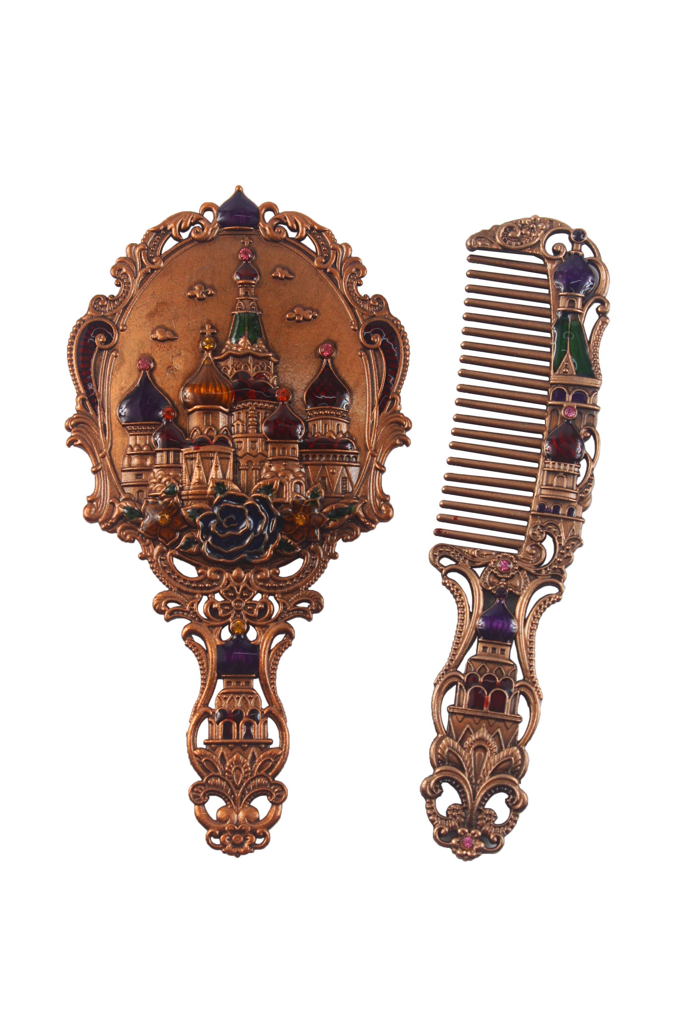 Ole - Vente Miroir de maquillage - Ensemble de miroirs vintage en métal Castle de petite taille1