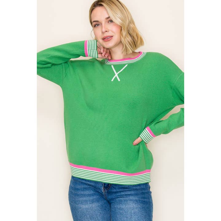 STACCATO - Wholesale Knit Sweater - Women's - VARSITY TRIMMED SWEATER11