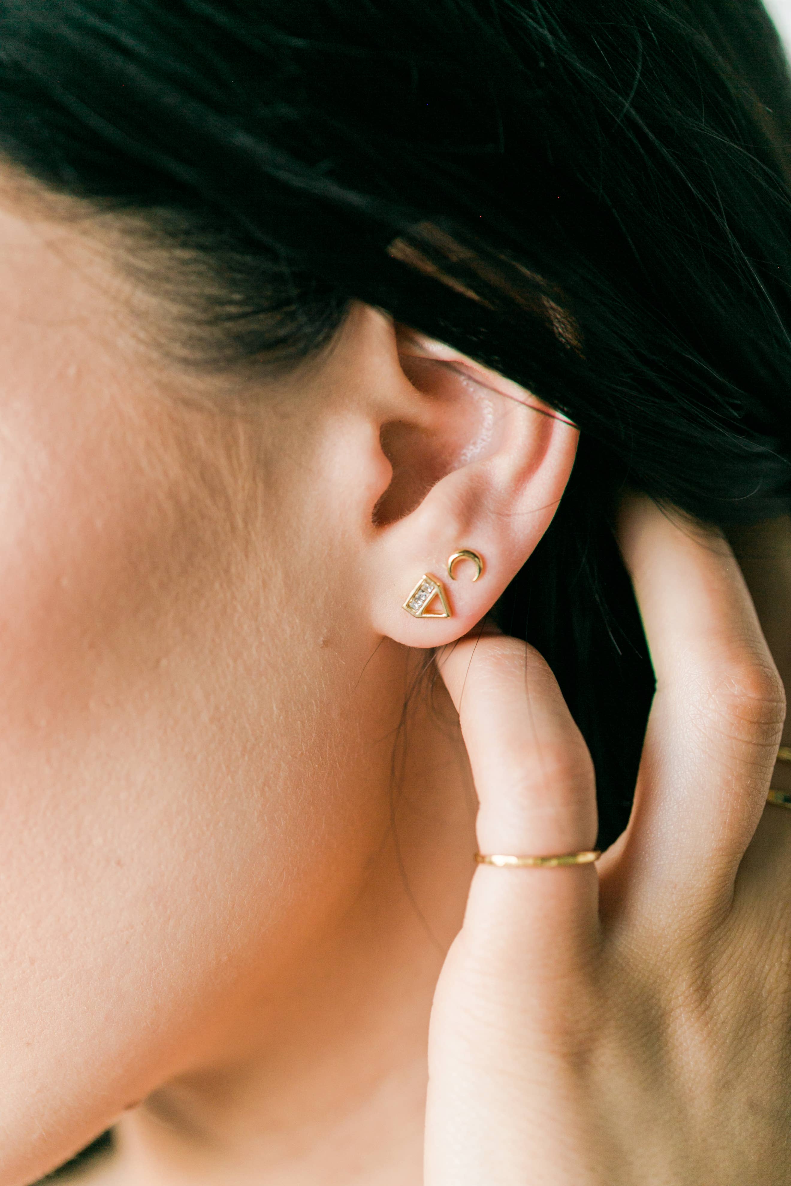 Katie Dean - Wholesale Stud/Post Earrings - Moon Studs2