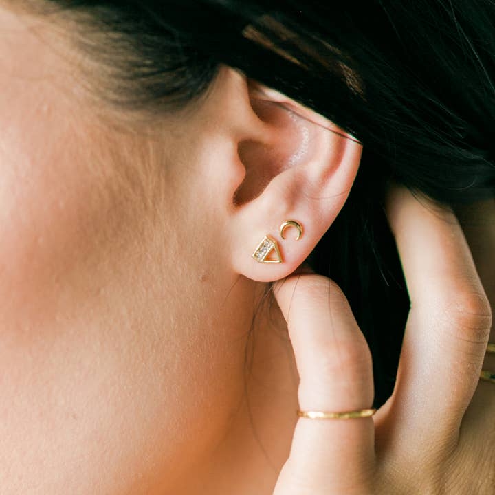 Katie Dean - Wholesale Stud/Post Earrings - Moon Studs2