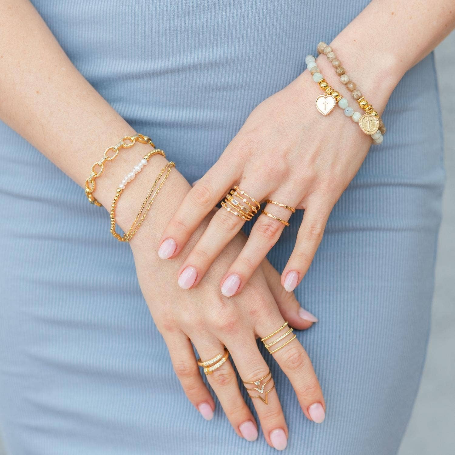 Splendid Iris - Wholesale Beaded Bracelet - Pearl  Accented Stretch Bracelet1