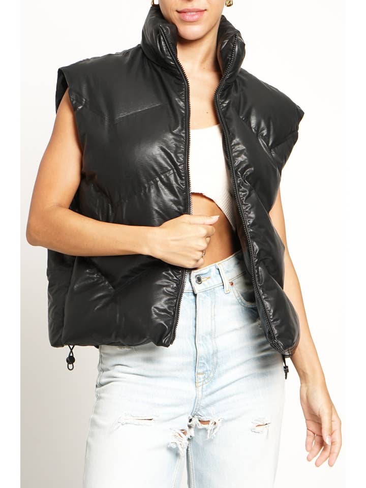 COLETE ACOLCHOADO CHEVRON PU por atacado de Sans Souci