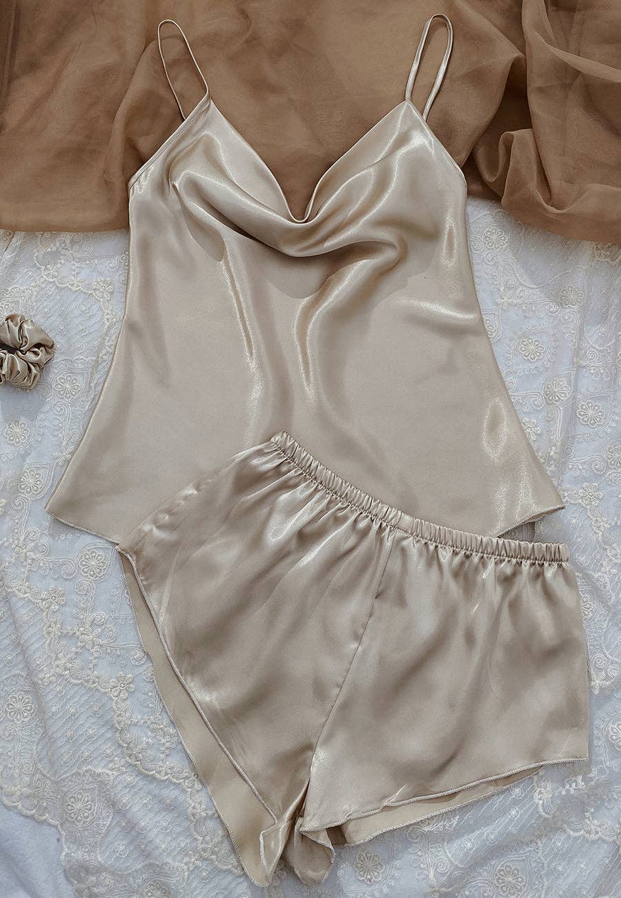 Anna Kaci Wholesale - Wholesale Lounge Set - Women's - Cowl Tank and Shorts Lounge Set12