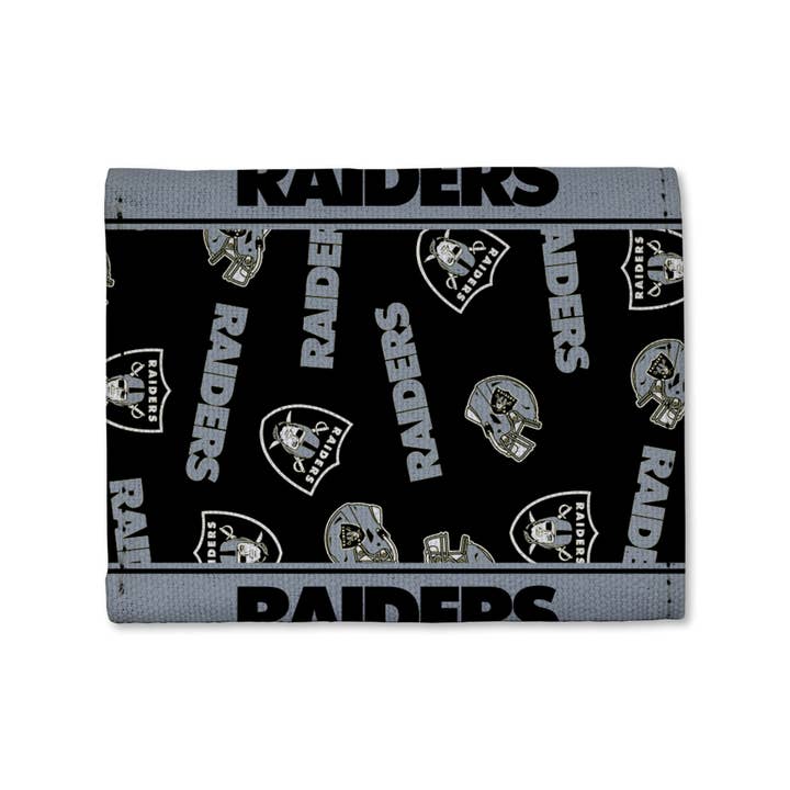 Rico Industries - Wholesale Wallet - Unisex - NFL Las Vegas Raiders Canvas Trifold Wallet