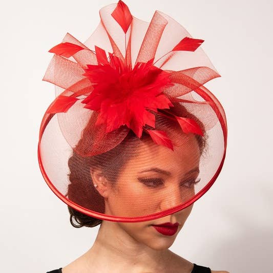 anbfashion – wholesale Fascinator hat – Women's – FLORAL MESH FASCINATOR WITH HEADBAND AND CLIP HTH27022
