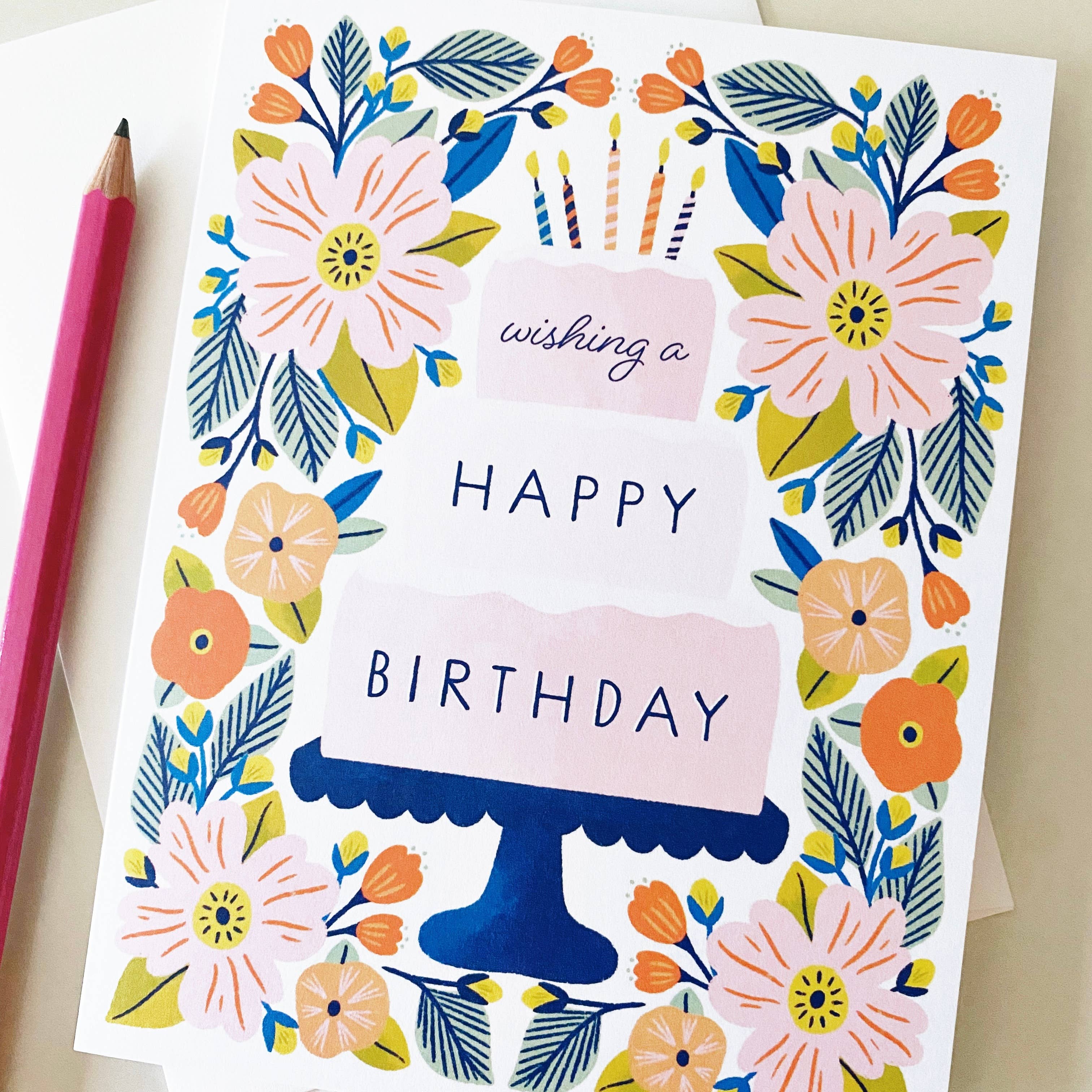 Molly Marie Pea – wholesale Birthday card – Happy Birthday Cake Card - Candle-Topped3