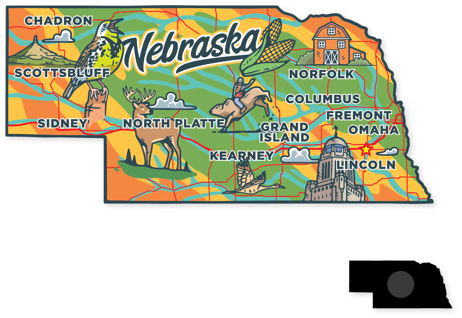 Morris Magnets - Wholesale Magnet - Magnet - Nebraska Across America 2.01