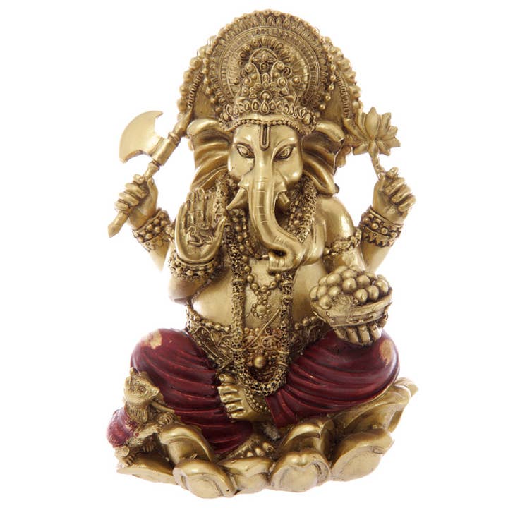 Puckator Ltd - Wholesale Ornament - Gold and Red Ganesh Statue 16cm