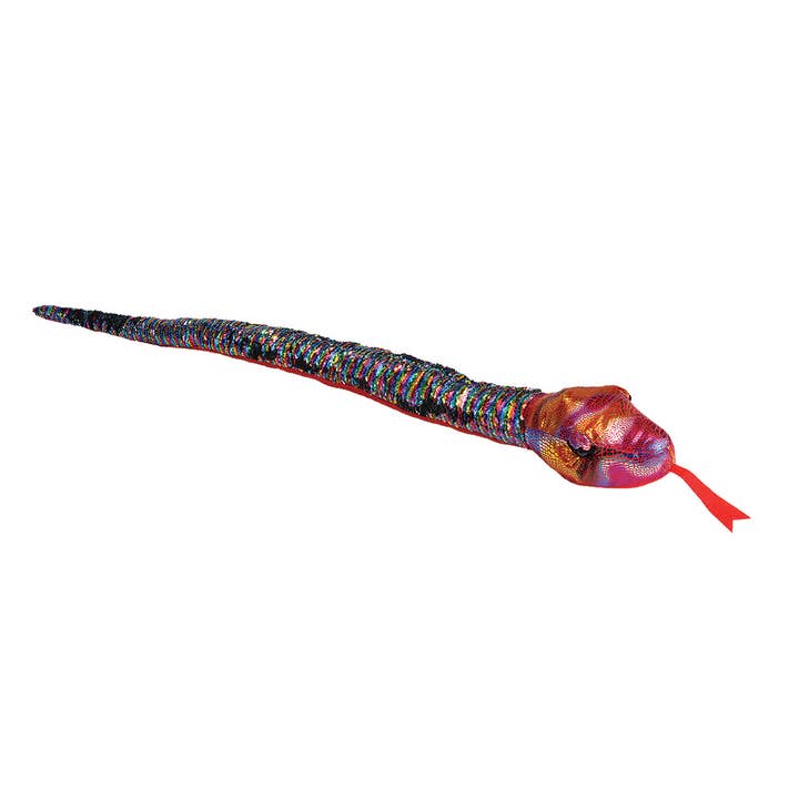 Snake-Sequin Rainbow Stuffed Animal 54" for wholesale by Wild Republic