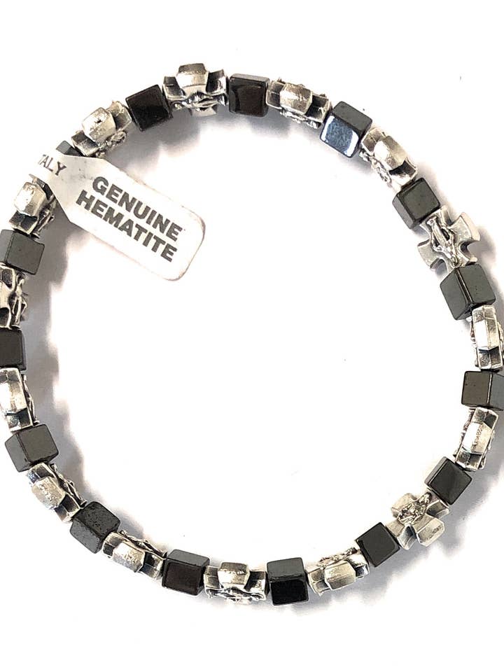 Armband tien echte Hematiet mm. 4 voor wholesale door Costa Articoli Religiosi