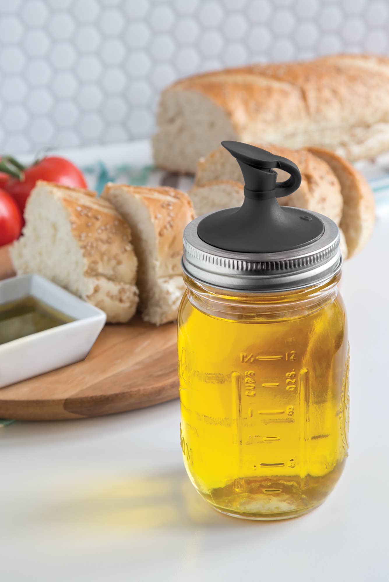 Fox Run Brands - Wholesale Oil/Vinegar Dispenser - Jarware Oil Cruet for Regular Mouth Mason Jar, Black1