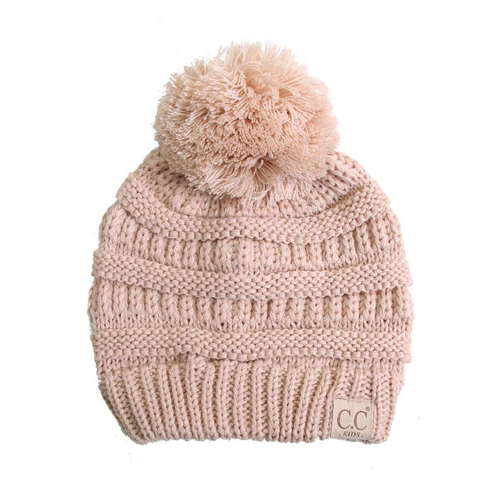 Hana - Wholesale Beanie - Kids - C.C Kids Solid Knit Pom Beanie10