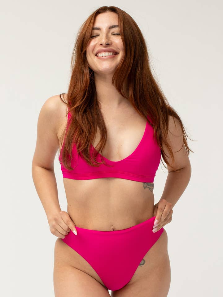Bikini Top, Adjustable Swimwear - Pink for wholesale by POST SWIM