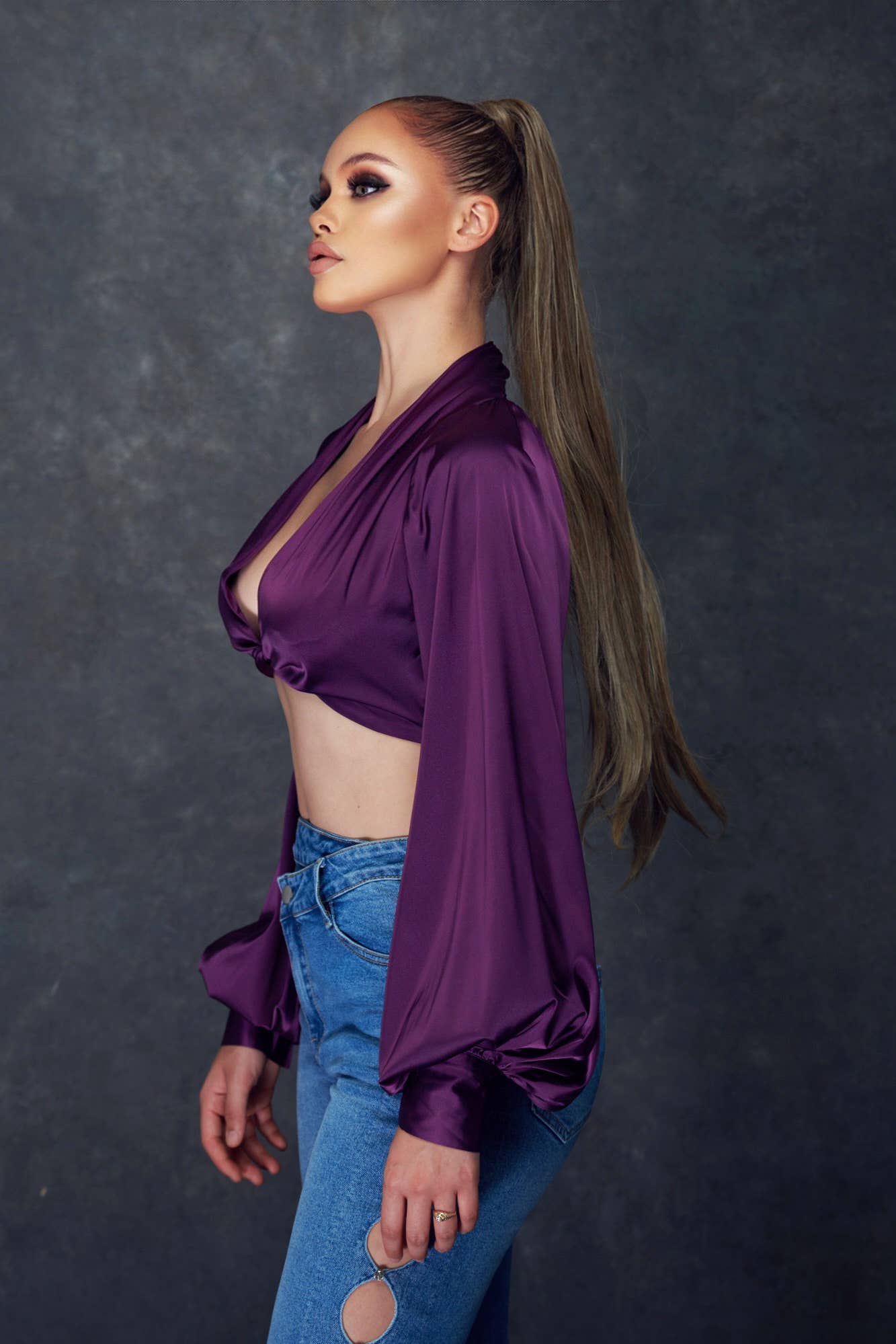 WFFS - Wholesale Blouse - Women's - Satin Crop Top7