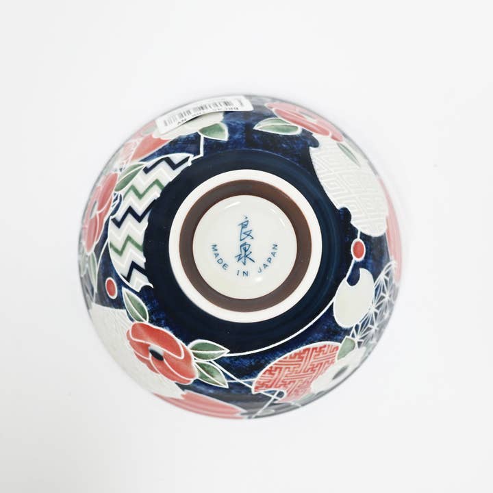 Urban Tokyo - Wholesale Bowl - 10oz 4.5"Dia x 2.5"H Porcelain Rice Bowl Tsubaki Navy JP (10/120)3