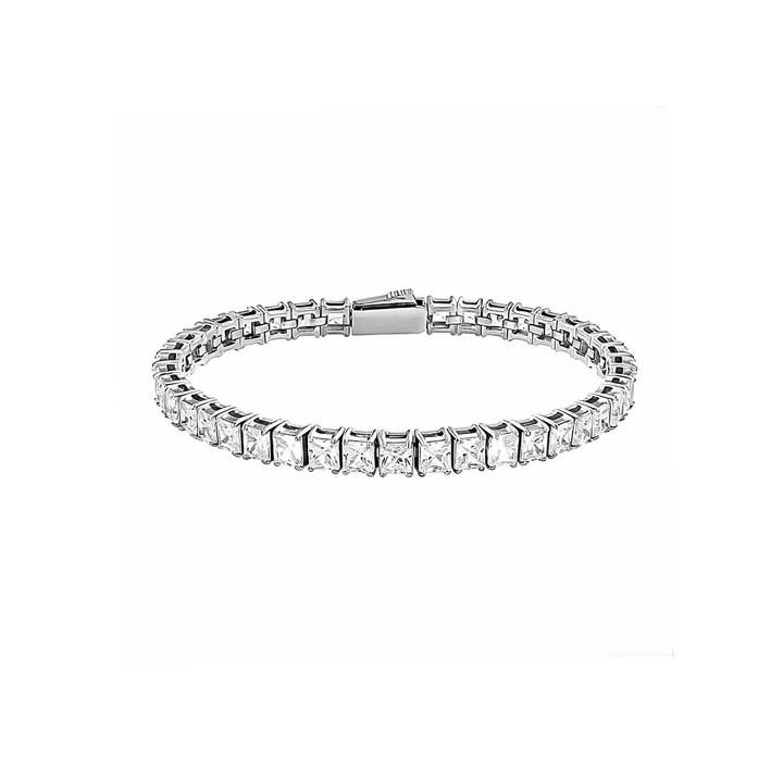 BG404W B.Tiff Bracelet Tennis Coupe Princesse 5mm pour la vente par B.Tiff