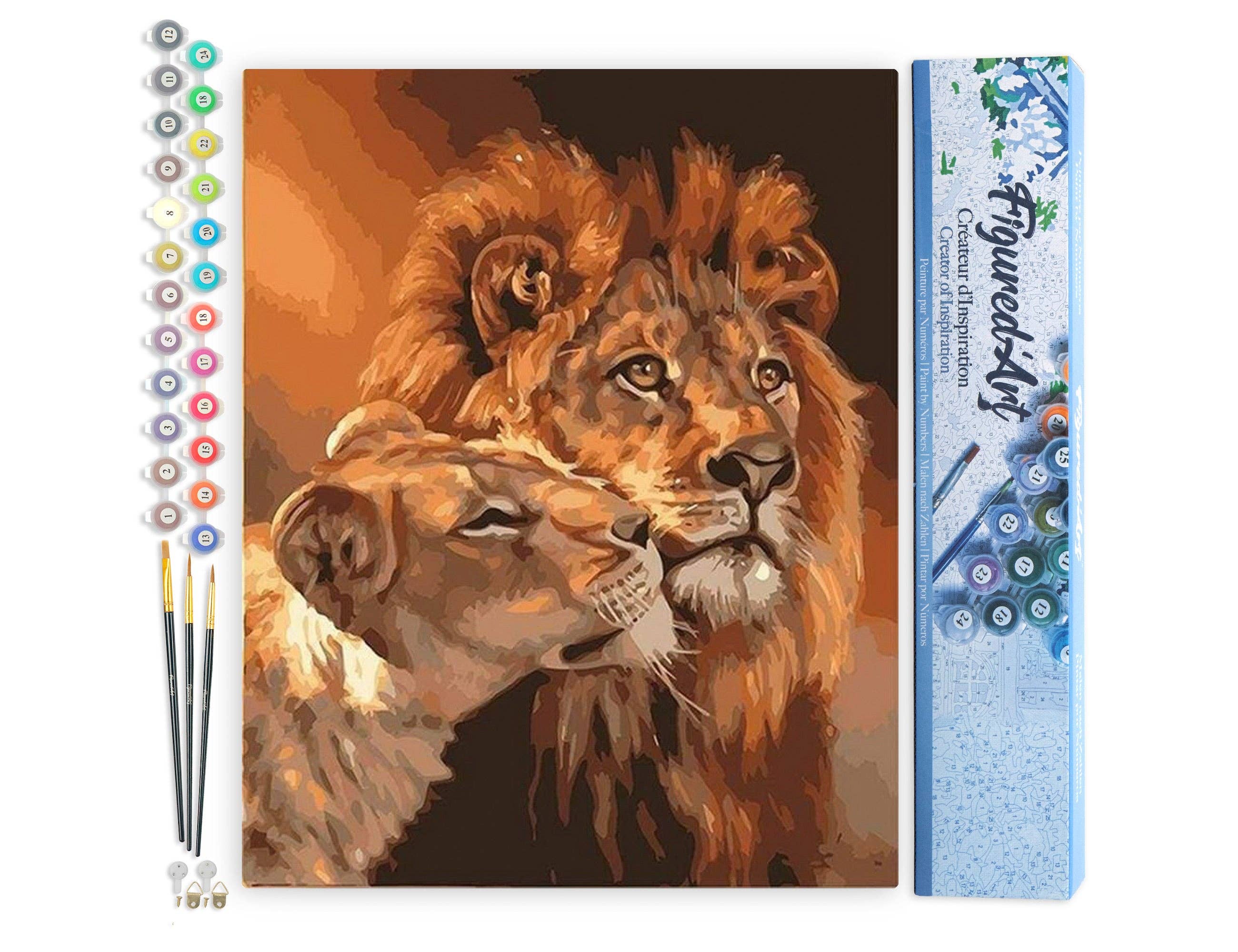 Figured'Art - Wholesale DIY Craft Kit - Paint by numbers Lion and Lioness Couple